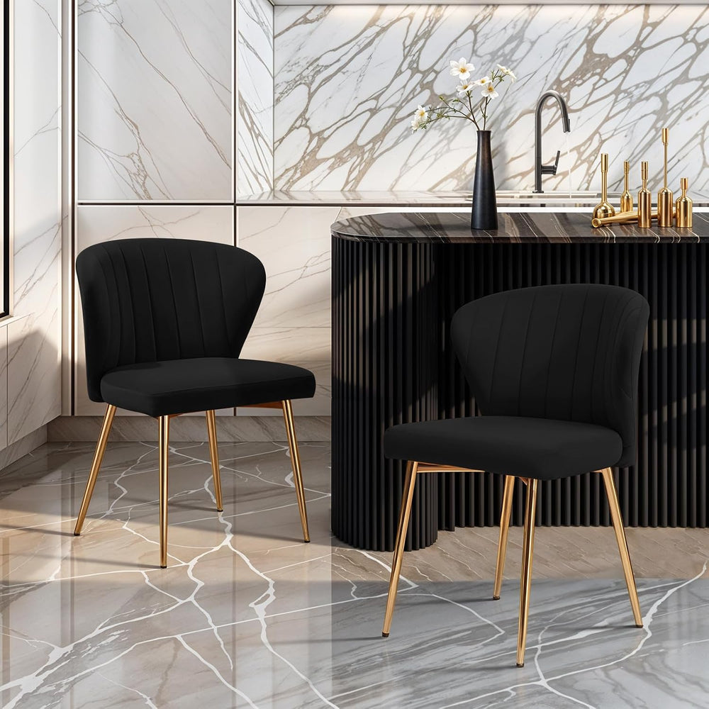MOJAY Velvet Dining Chairs Set of 2, Modern Upholstered Dining Room Chairs wi...
