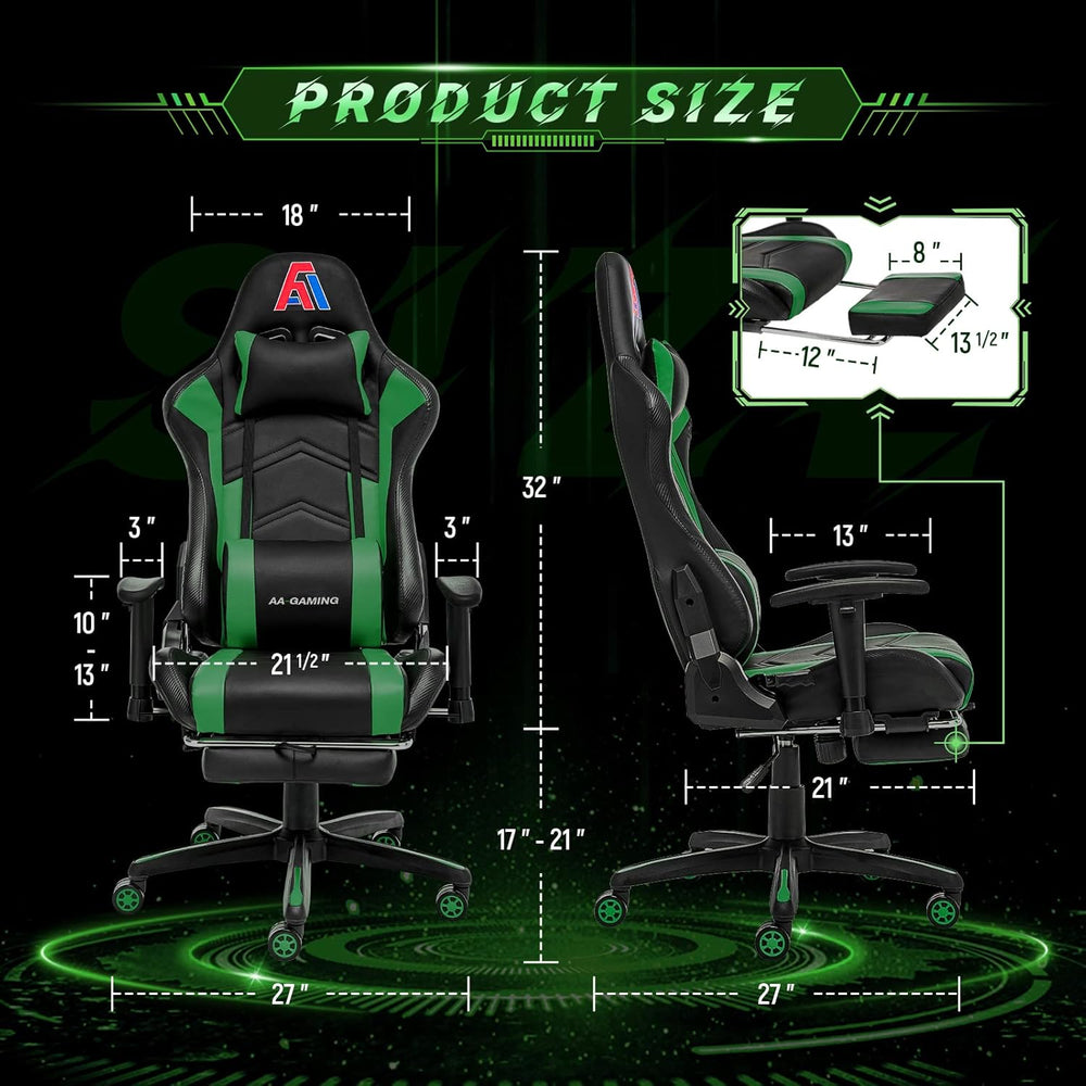 AA Products Gaming Chair High Back Ergonomic Computer Racing Adjustable Gamer...