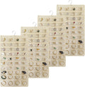 80 Pocket Hanging Jewelry Organizer with Hanger Metal Hooks Storage On Wall Door Closet Double-Sided(Each Side 40 Pockets) Jewelry Holder for Earrings, Necklaces, Rings (4 PACK BEIGE)