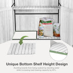 Outdoor Storage Shed with Floor - Waterproof Natural Fir Cabinet with Adjustable Shelves and Double Lock for Anti-Theft - Suitable for Storing Garden Tools and Household Debris (White)