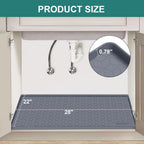 Under Sink Mat, 28" x 22" Waterproof Silicone Under Sink Tray for Kitchen & Laundry Cabinets, Kitchen Cabinet Shelf Protector, Up to 3 Gallons Liquid, Fits 36 inch Standard Cabinet (Blue Grey)