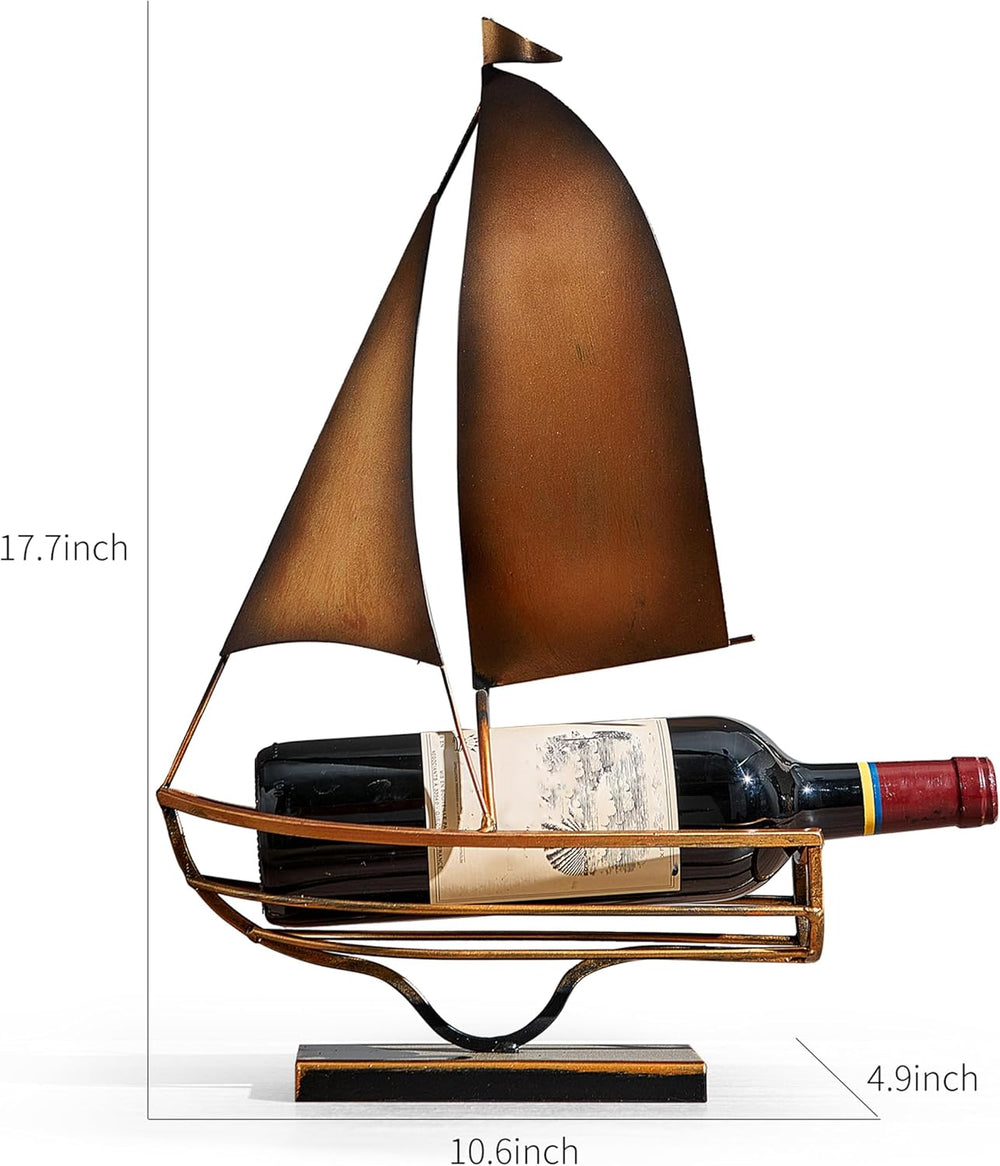 vintage sailboat wine rack, Tabletop metal sailboat wine display rack | kitch...