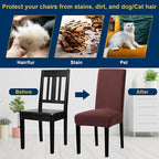 Dining Room Chair Covers - Stretch Kitchen/Dining Room Set of 4, Removable Washable Slipcovers for Home, Hotel, Banquet