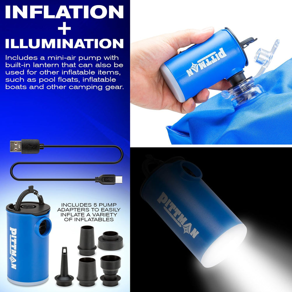 Pittman Outdoors Inflatable Ottoman & Mini Air Pump Bundle