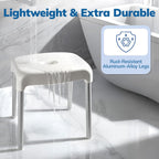 Umimile Shower Chair for Inside Shower - Fixed Height, Sturdy 330 lb Bath Seat - Anti-Slip Safety Shower Stool for Elderly and Disabled, Tool-Free Assembly (Height: 9.8")