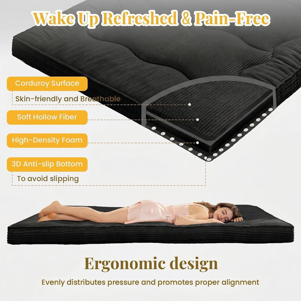 cidludto Japanese Futon Mattress Full Size Foldable, 4" Floor Mattress F...