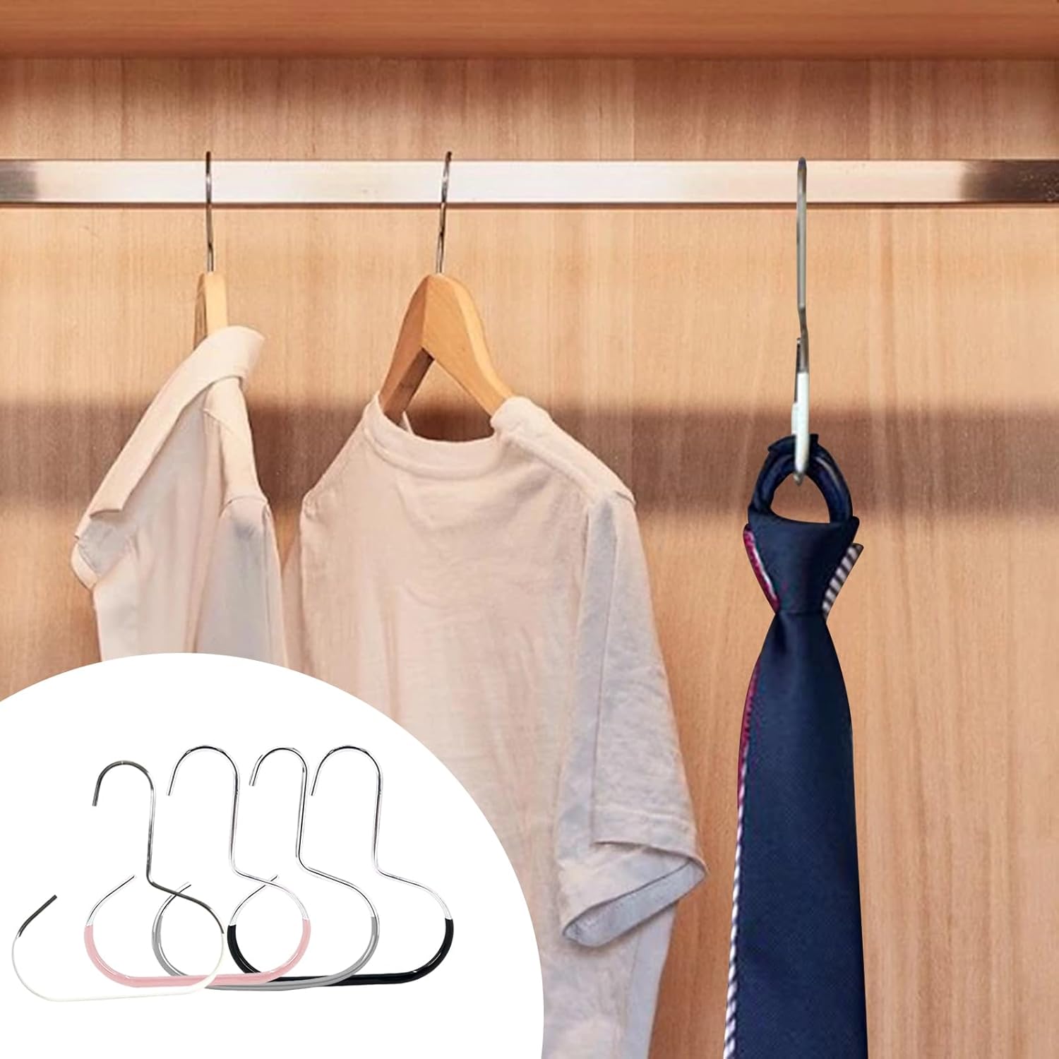 Maximize Closet Space with Versatile Storage, Hat Hangers for Closet, Hat Organizer, Multi-Functional Organizer Space Saving for Hats, Ties, Scarves, Delicate Fabrics (3pcs*Pink)