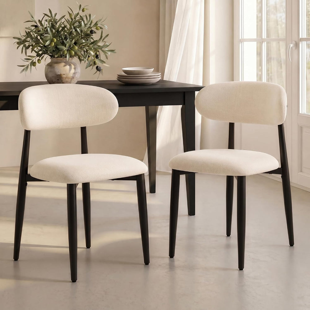 UVV Dining Chairs Set of 6, Metal Kitchen Chairs with Modern Fabric Upholster...