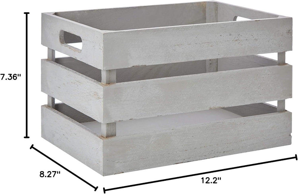 Zeller Storage Box Vintage 31x21x18,7cm of Wood in Grey, 31 x 21 x 18.7 cm