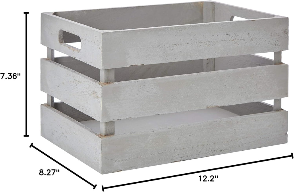 Zeller Storage Box Vintage 31x21x18,7cm of Wood in Grey, 31 x 21 x 18.7 cm