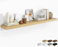 RICHFOCUS 72Inch Floating Shelves for Wall 1 Pack Shelves for Bedroom|Kitchen|Bathroom Wall Mounted Rustic Wood Floating Shelf with Invisible Brackets for Books|Storage|Decor, Oak