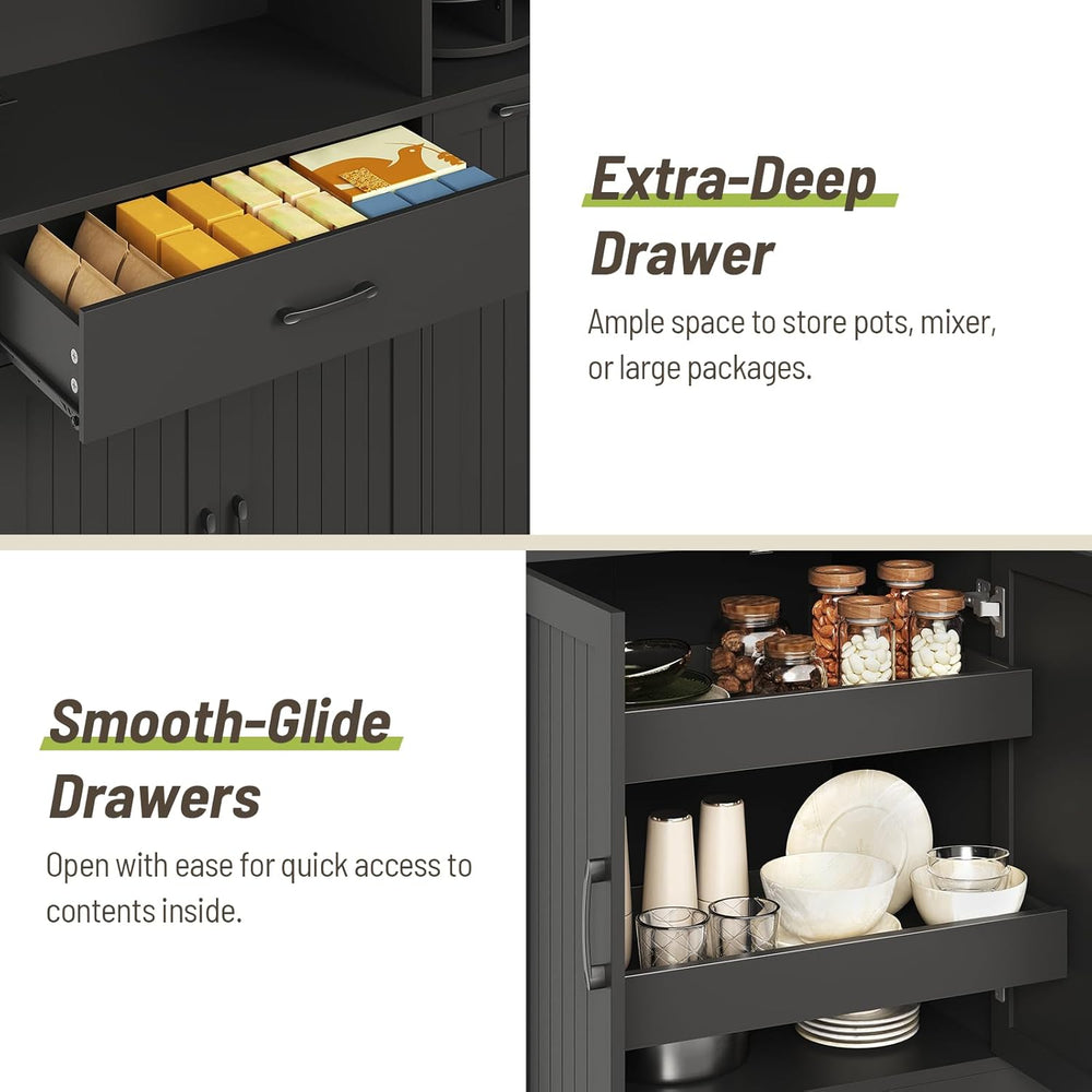 Pantry Cabinet, 67.7" Tall Kitchen Pantry Storage Cabinet with 360° Rota...