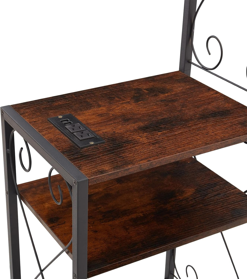 Queen Size Headboard with Charging Station, Outlets, Shelves, and Storage - B...