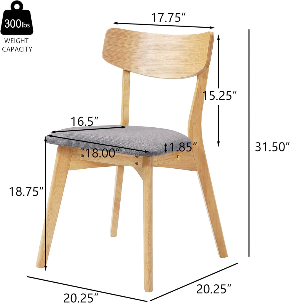 Dining Chairs Set of 2, Dining Room Chairs with Walnut Finished Frame | Kitch...