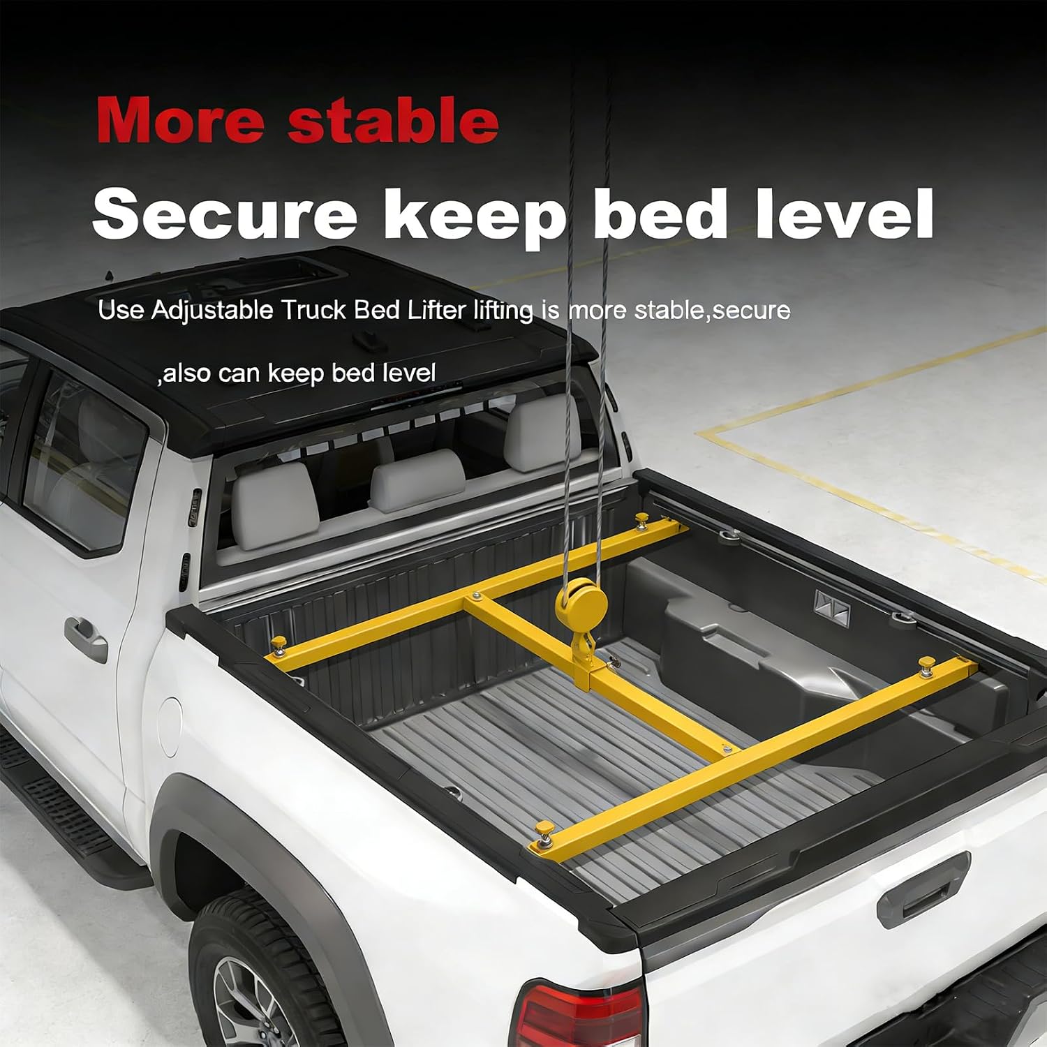 GarveeTech Truck Bed Lifter Box for Pickups Trucks, Heavy-Duty Truck Bed Lift Support 800 LBS Weight Capacity and Capacity Works On Beds, Yellow