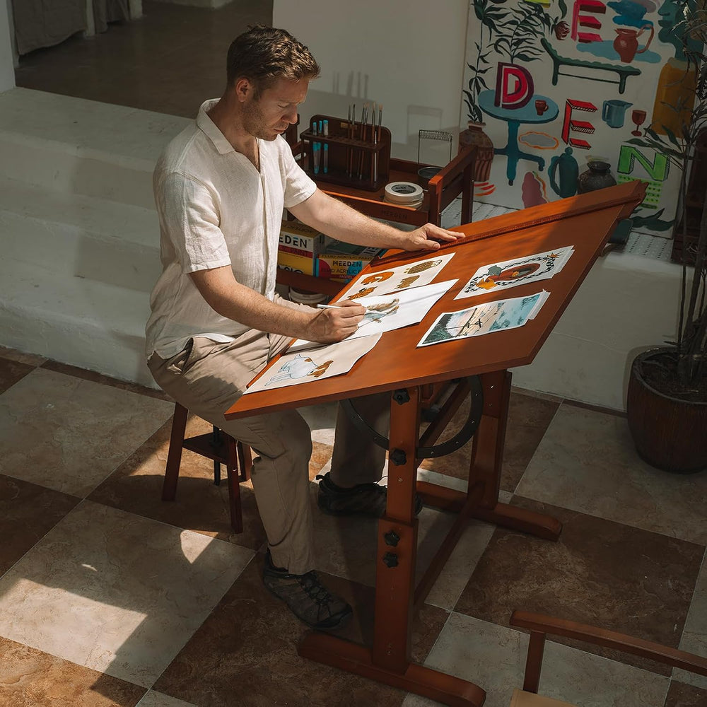 MEEDEN Extra-Large Wood Drafting Table: 42" x 30" Artist Drawing De...