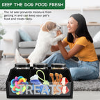 Geyecete Dog Treat Container cat food container with 3 Jars & Compartments pet treat storage dog treat container trapezoid Cute Pet Treat Organizer