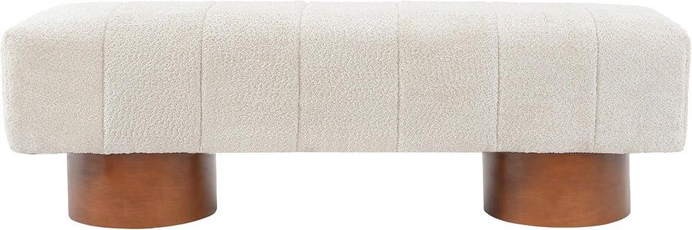 Christopher Knight Home Manila 61" Boucle Fabric Dining Bench, Upholster...