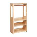 ECR4Kids TrendiTot Clothing Rack with Adjustable Shelves, Kids Wardrobe, Natural