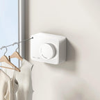 Retractable Clothesline Indoor, Non-Sagging Outdoor Clothes Line Retracting Heavy Duty Clothes Drying Laundry Line Wall Mounted Stainless Steel Line-13.8 Feets(White)