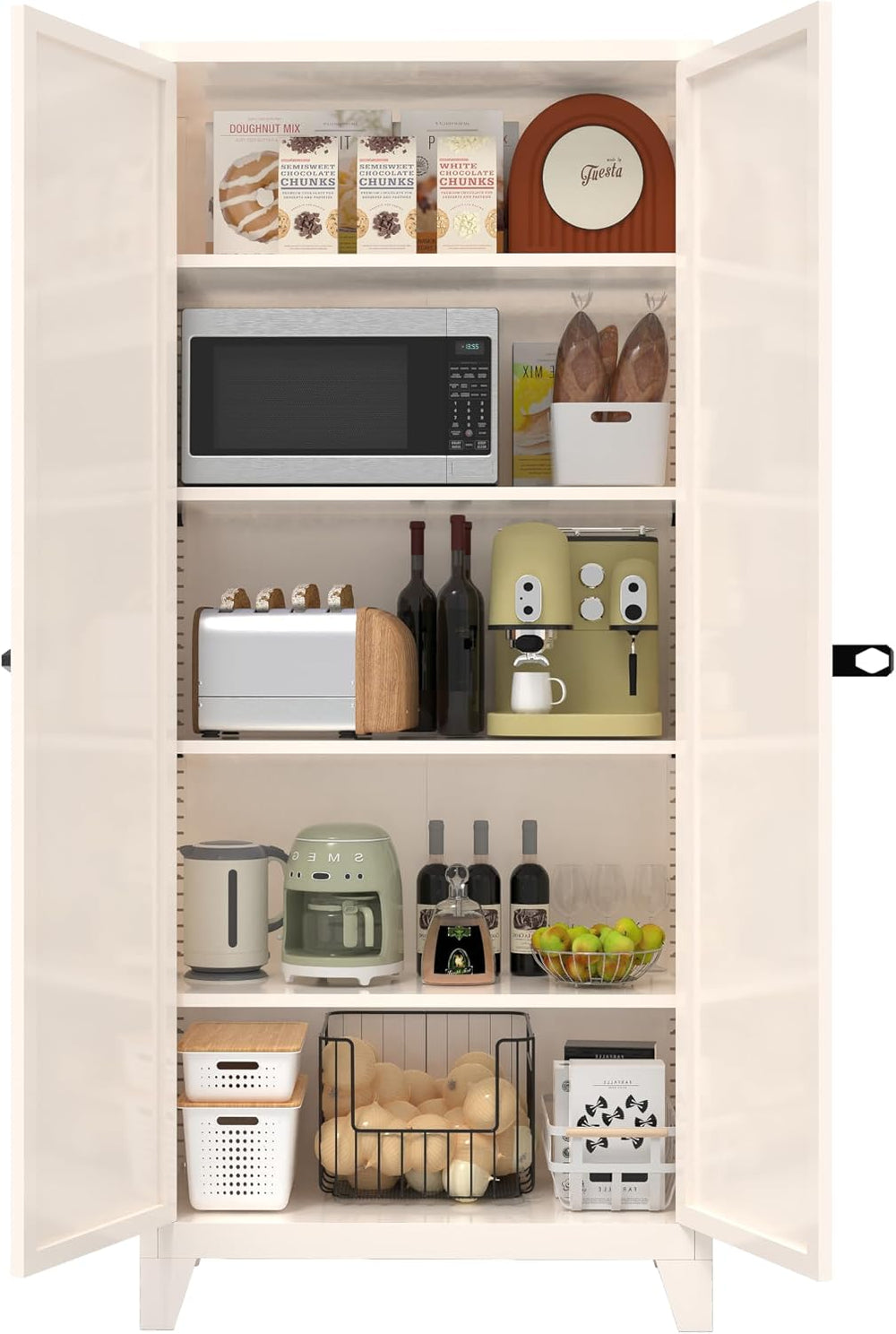 JIJIWANG 71'' Metal Pantry Cabinet, Kitchen Pantry Storage Cabinets w...