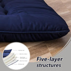 MAXYOYO Japanese Floor Mattress Futon Mattress, 4" Thicken Tatami Mat Sleeping Pad Foldable Roll Up Mat Boys Girls Dormitory Pad Kids Floor Lounger Pillow Bed, Charcoal Grey, Queen Size