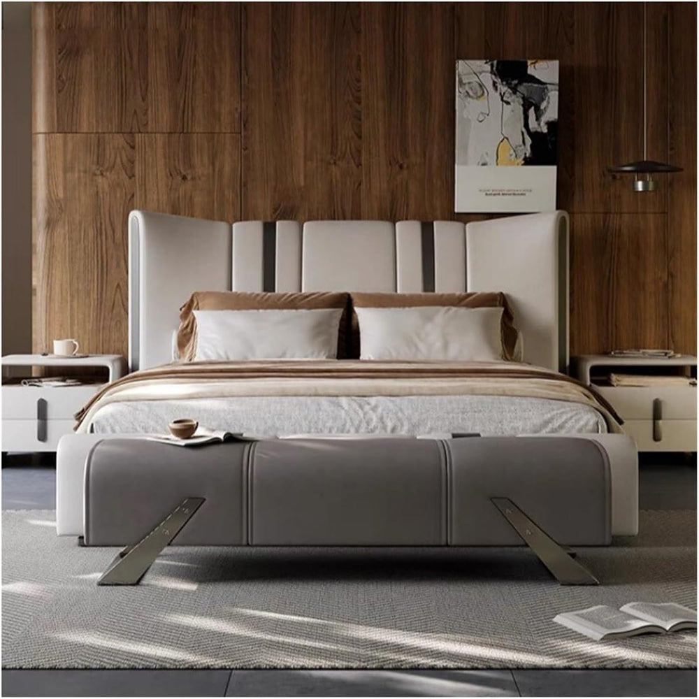 Modern Entryway Bench, Bedroom, Upholstered End of Bed, Soft Indoor, Solid Wo...