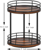 Bathroom Organizer Countertop,2 Tier Rotating Makeup Organizer Countertop for Vanity,Wooden Bathroom Counter Storage Shelf,Vanity Tray for Perfume,Skincare,Cosmetic