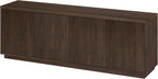 Henn&Hart Fluted TV Stand for TVs up to 75" with 2 Concealed Ribbed Storage Cabinets and Adjustable Shelves for Living Room, Family Room, or Office, Warm Brown