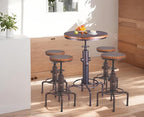 Topower Industrial Bar Table 31.5-41.3" Adjustable Pub Table Kitchen Dining Coffee Bistro Table (Bronze)