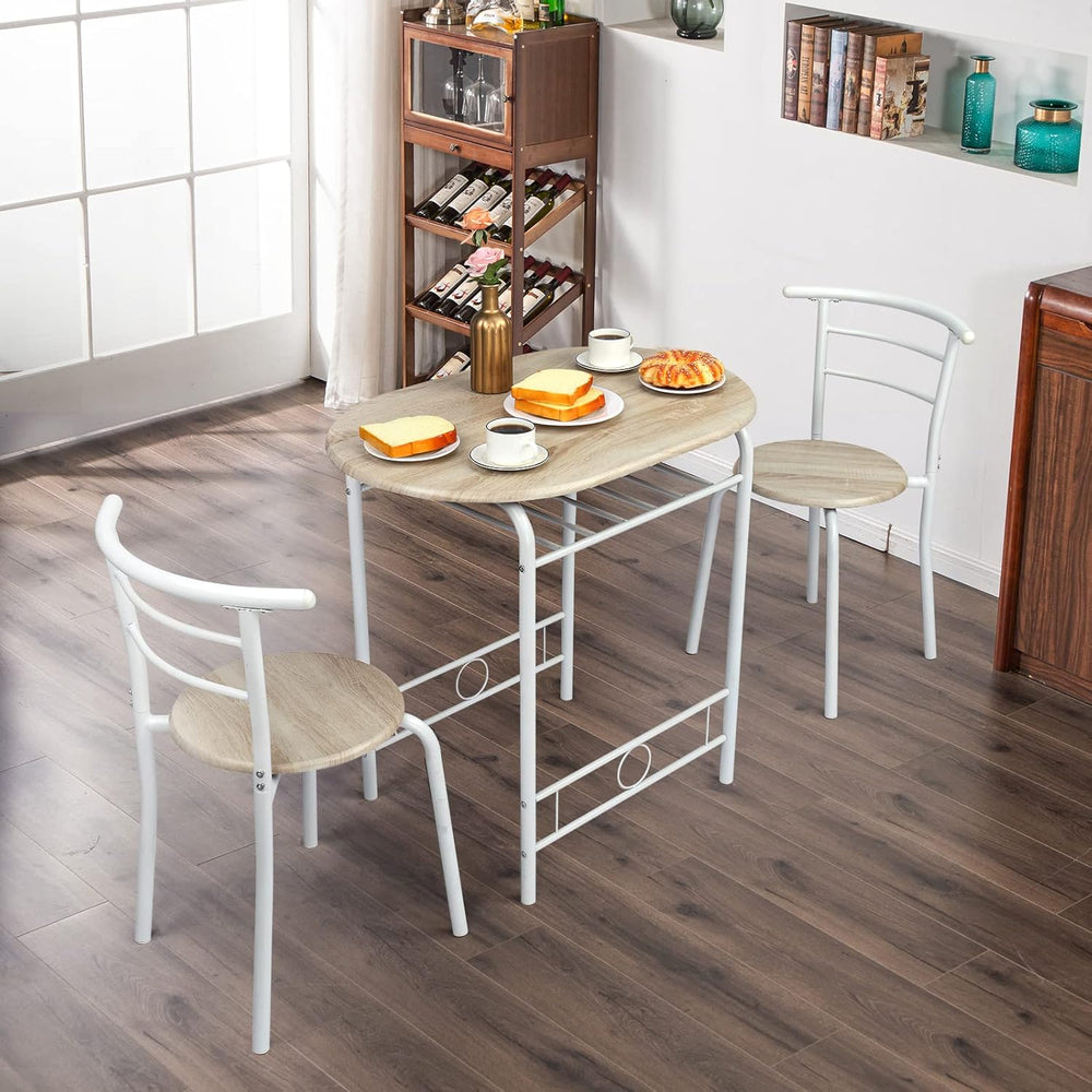 VINGLI 3 Piece Dining Set,Small Kitchen Table Set for 2,Breakfast Table Set,K...