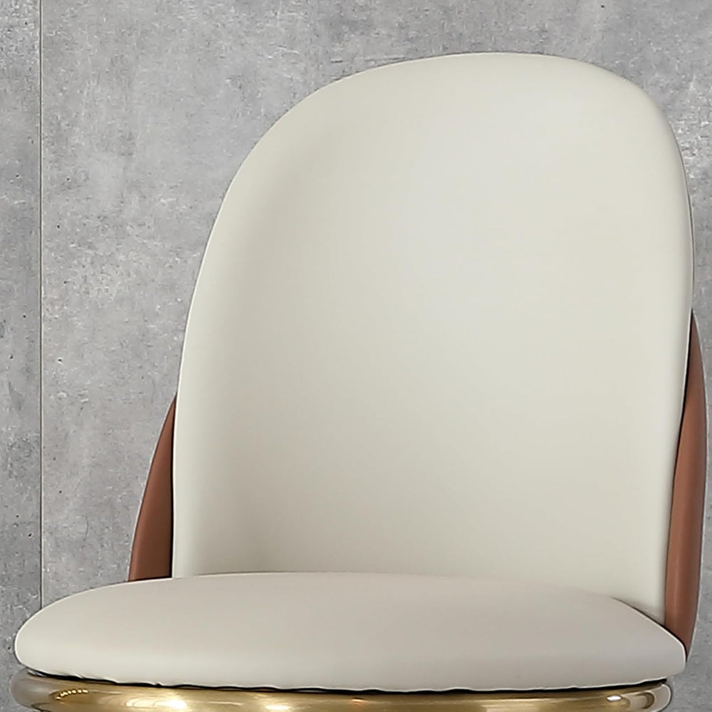 Dining Chairs Set of 2, Modern Faux Leather Chair with Sturdy Gold Metal Legs...