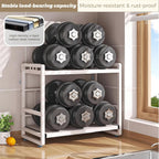 2-Tier Microwave Rack - Height Adjustable & Extendable Kitchen Shelf with Drawer - Carbon Steel - Includes Hooks & Reinforcement Suction Cups - Easy Assembly (White)