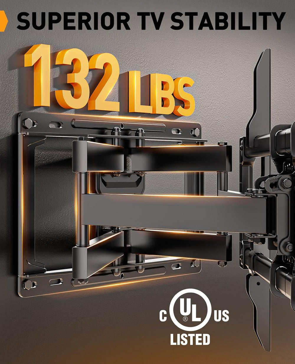 Perlegear Full Motion TV Wall Mount for 42–86 inch TVs up to 132 lbs | 30% th...