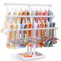 POVETIRE Headband Holder Stand Storage for Baby, 3 Tier Wooden Bow Organizer for Girls Hair Bows, Infant Hair Accessories Rack Display for Nursery Decor