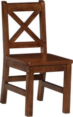 Solid Hard Wood Kids Table and Chair Set, Coffee, 5 Piece | 4 Chairs Included, Rubberwood