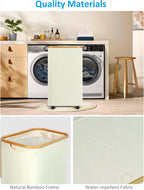 efluky Slim Laundry Basket with Wheels, Narrow Rolling Laundry Hamper with Lid and Removable Bag, Tall Aesthetic Dirty Clothes Hamper on Wheels for Laundry Room, Bedroom, Dorm and Bathroom, 100L Beige