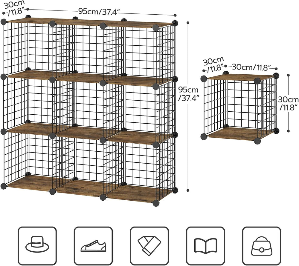 HOOBRO Wedge End Table and Wire Cube Storage Organizer, Recliner Wedge Side T...