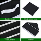 Foldable Closet Organizer with Handles - 6 Pack Fabric Wardrobe Dividers for Clothes Storage Jeans, Pants, Sweaters, T-Shirts，Black
