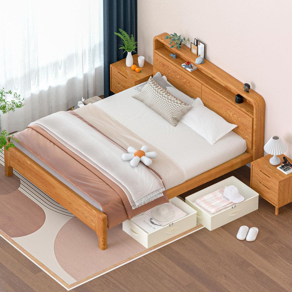 EE-RoomWorld Under Bed Storage with Wheels, No Assemble Required 12 inches height Under Bed Storage bins,Large capacity Rolling Underbed Shoe Storage containers，dorm underbed storage drawers