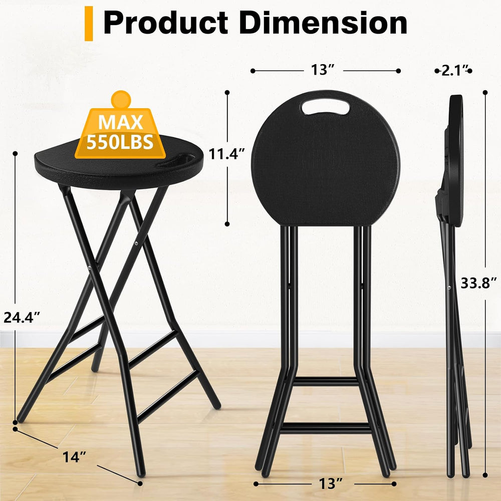 TAVR Furniture Portable Folding Chair with Handle, Heavy Duty Round Fold Stoo...