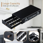 Rice rat Nespresso Pod Holder Pod Drawer Cabinet Pod Storage Rack For Counter,8.3'' Wide by 16.5'' Deep by 3.5'' High (30 Pods)