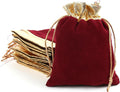 Velvet Bags Drawstring，4x4.7Inch Jewelry Gift Bags with Drawstring（12pcs，Golden Claret）