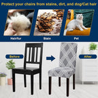 Chair Covers, Stretch Kitchen Dining Room Chair Covers Set of 6, Removable Washable Dining Chair Slipcovers for Home, Hotel, Banquet