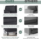 STHOUYN 56" W Fabric Loveseat Sofa with 2 USB, Small Couches for Living Room, Bedroom, Office, Easy Assembly & Comfy Cushion, Dark Grey