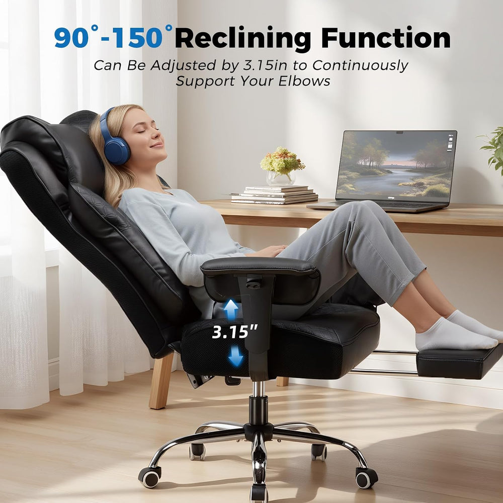 COMHOMA Big and Tall Gaming Chair with Footrest Ergonomic Office Chair