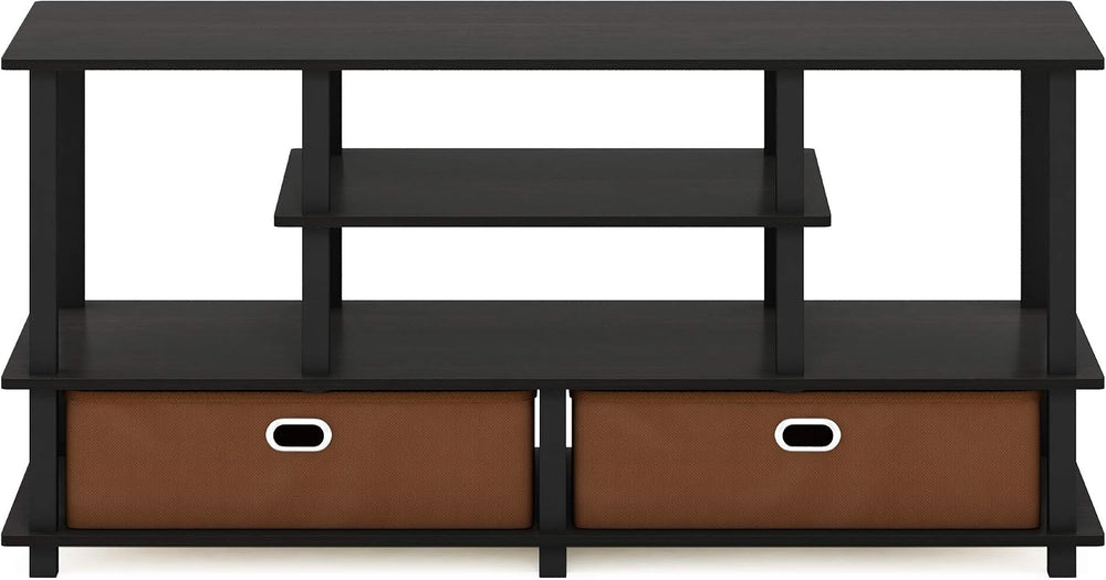 Furinno Jaya Toolless Assembly TV Stand for TV up to 55 Inch, 4-Tier Entertai...