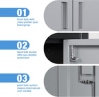 Aobabo 24" W Metal Storage Cabinet with Locking Doors and Adjustable Shelves,Black Gray