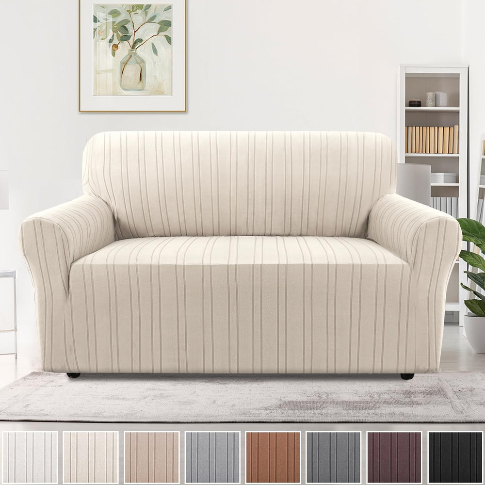 H.VERSAILTEX High Stretch Loveseat Covers 1-Piece Couch Cover Non Slip Sofa C...