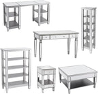 SEI Furniture Wedlyn Mirrored Writing Desk, Silver